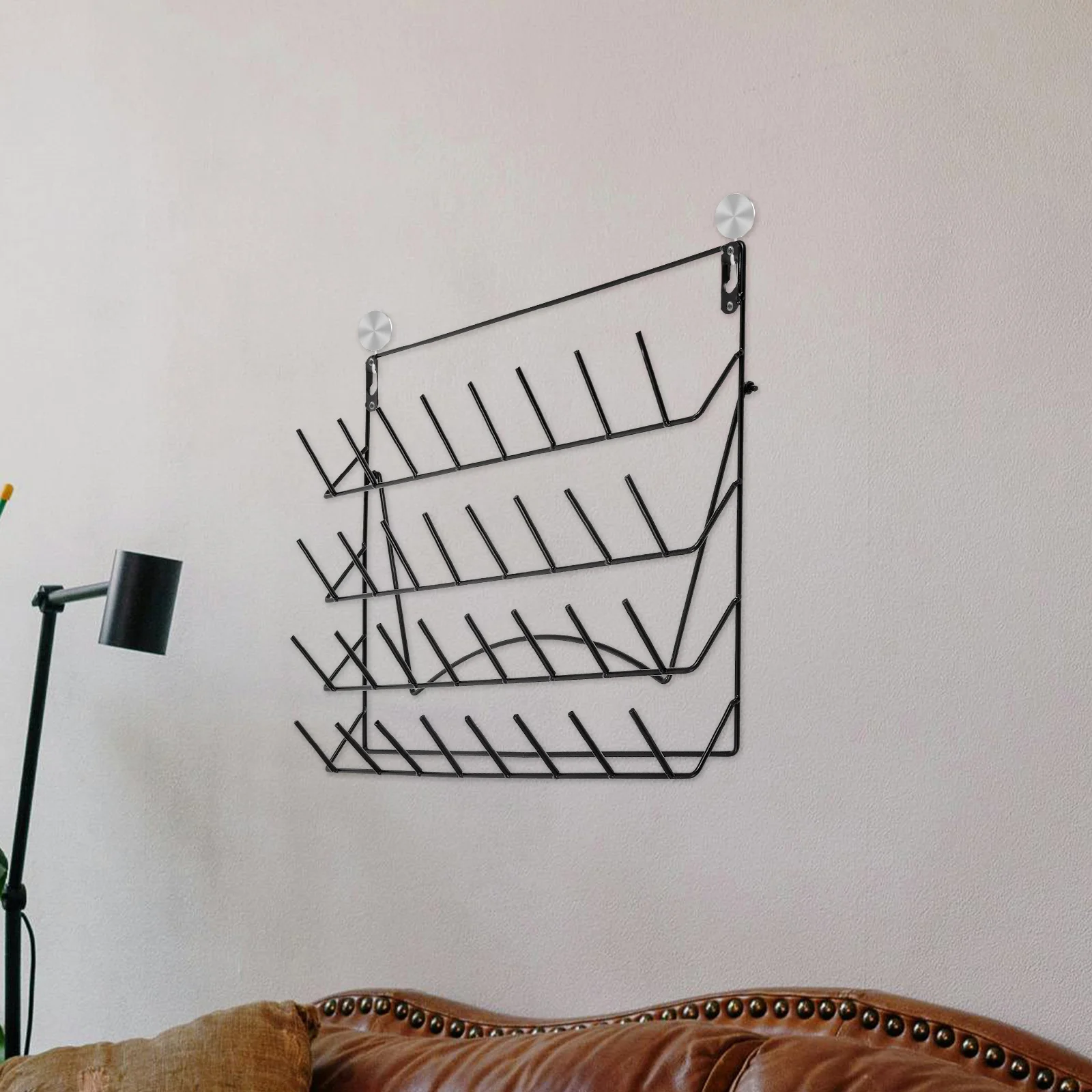 

Wall Storage Iron Wall-Mounted Organizer Versatile for Lab Market Popup Stall Space-Saving Coffee Mug Rack with Pegs