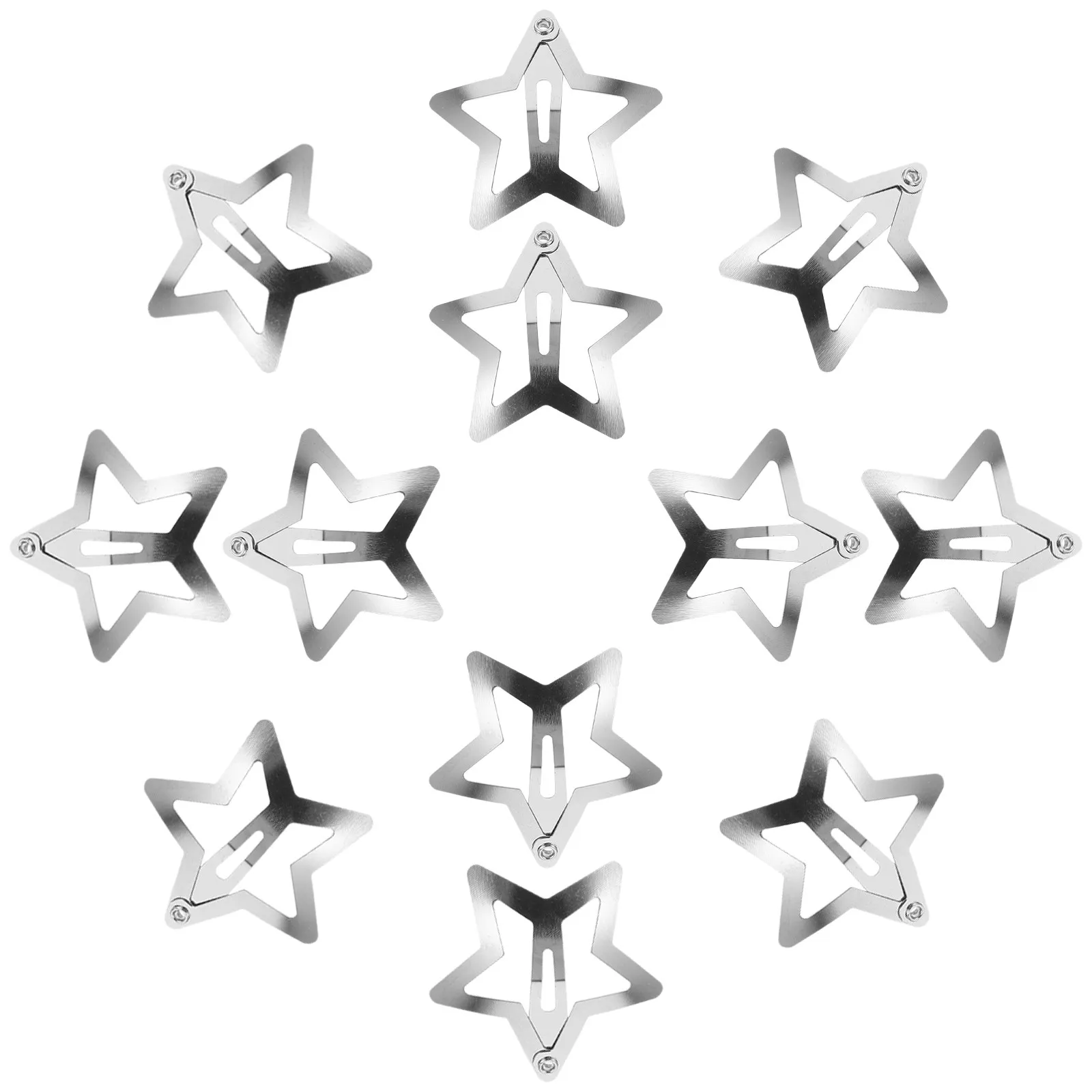 

20 шт. заколок для волос в форме звезд, маленькие металлические заколки-защелки, милые декоративные аксессуары для волос для женщин, для вечеринок, школы, повседневного использования