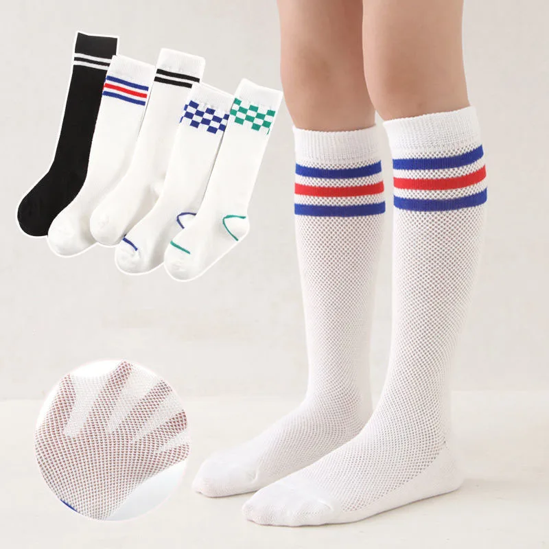 Miniso Kids Stockings Cute Summer Thin Mesh High Stockings Student Motion Versatile Comfortable Soft Ventilate Socks Girl Gifts