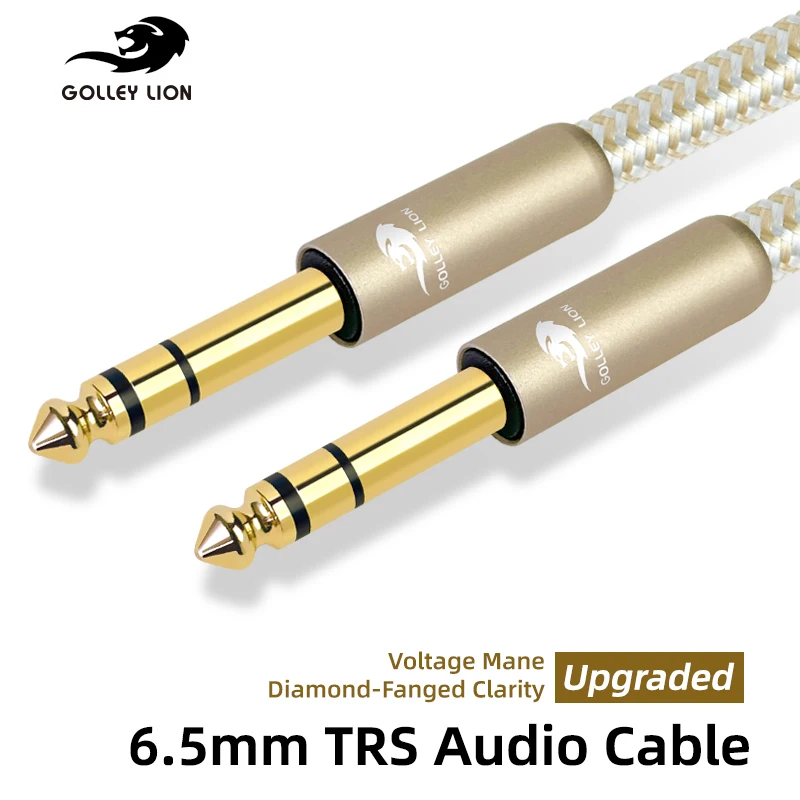 GOLLEY LION 1/4 inch TRS Cable, Heavy Duty 6.35mm Male to Male Stereo Jack Balanced Audio Path Cord Interconnect Cable