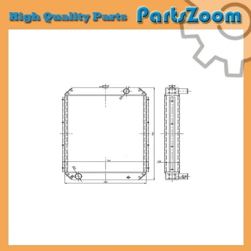 For Hyundai Excavator R200-5 Water Tank Radiator Core ASS'Y