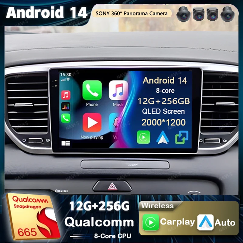 

Android 14 For Kia Sportage 4 QL 2018 - 2022 2K QLED Android Car Radio Multimedia Video Player AI Voice CarPlay Head Unit Stereo