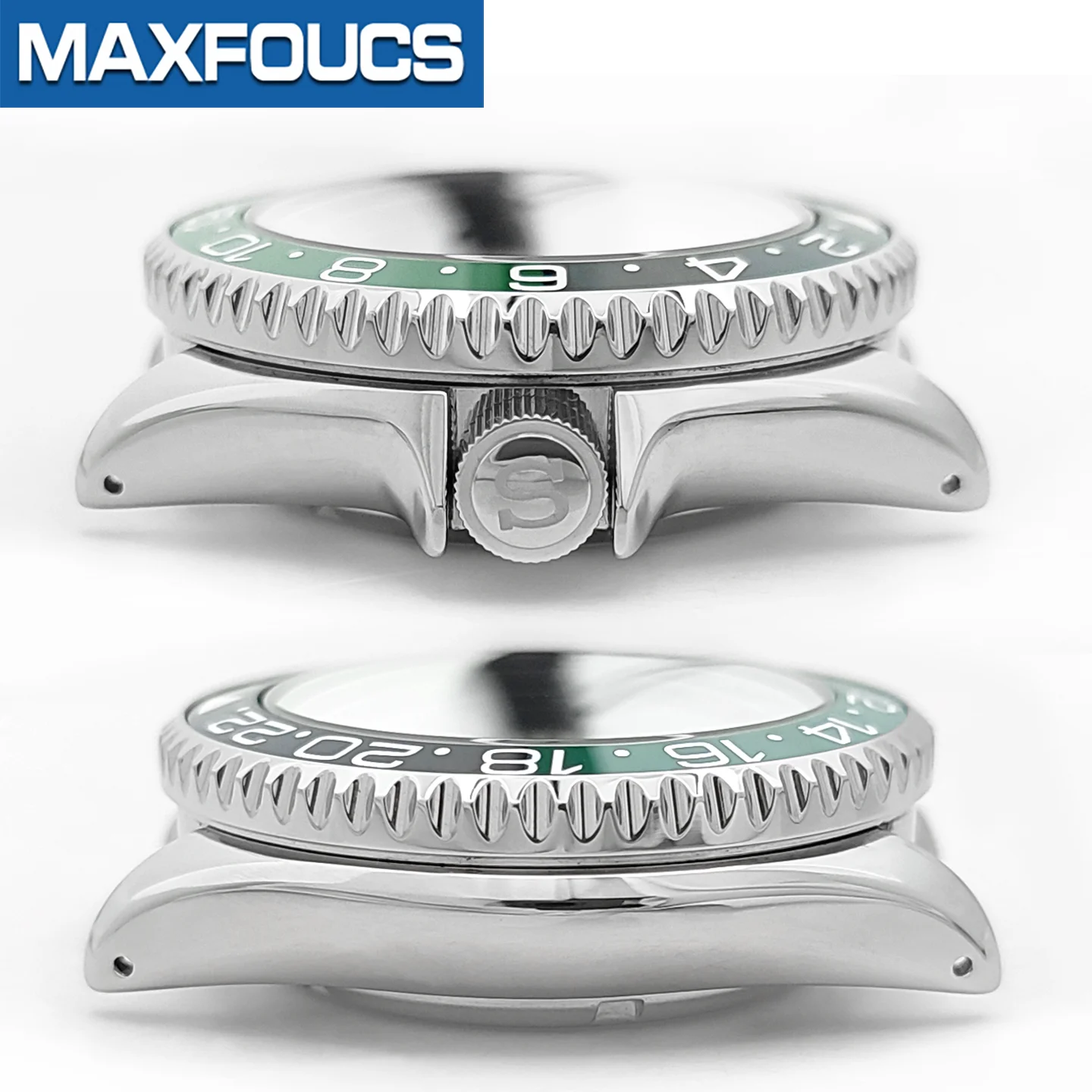Silberne SKX Klassische Uhrengehäuse mit Glänzender Stahlausführung MOD NH35 NH36 4R36 Mit 3-Uhr-Krone Saphirglas Maßgefertigtes Zubehör – Detail 5