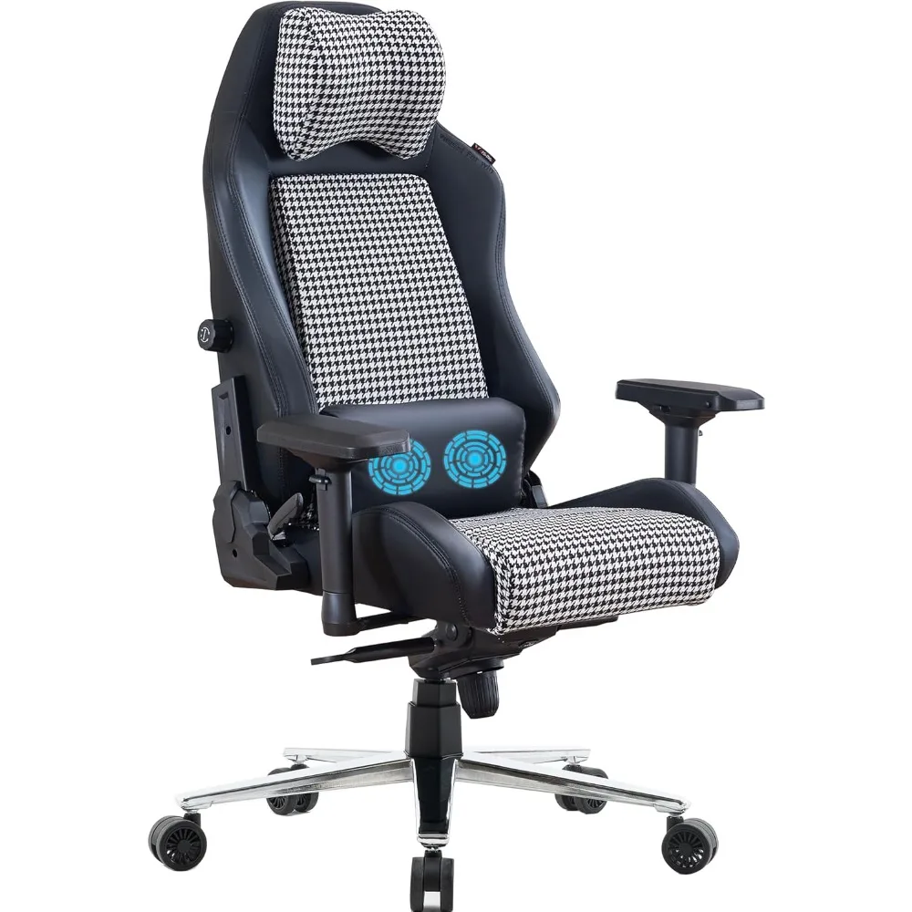 

Gaming Chair, 4-Way and Massage Lumbar Support, 4D Armrest, Magnetic Headrest, Ergonomic Reclining PU Leather Gaming Chair