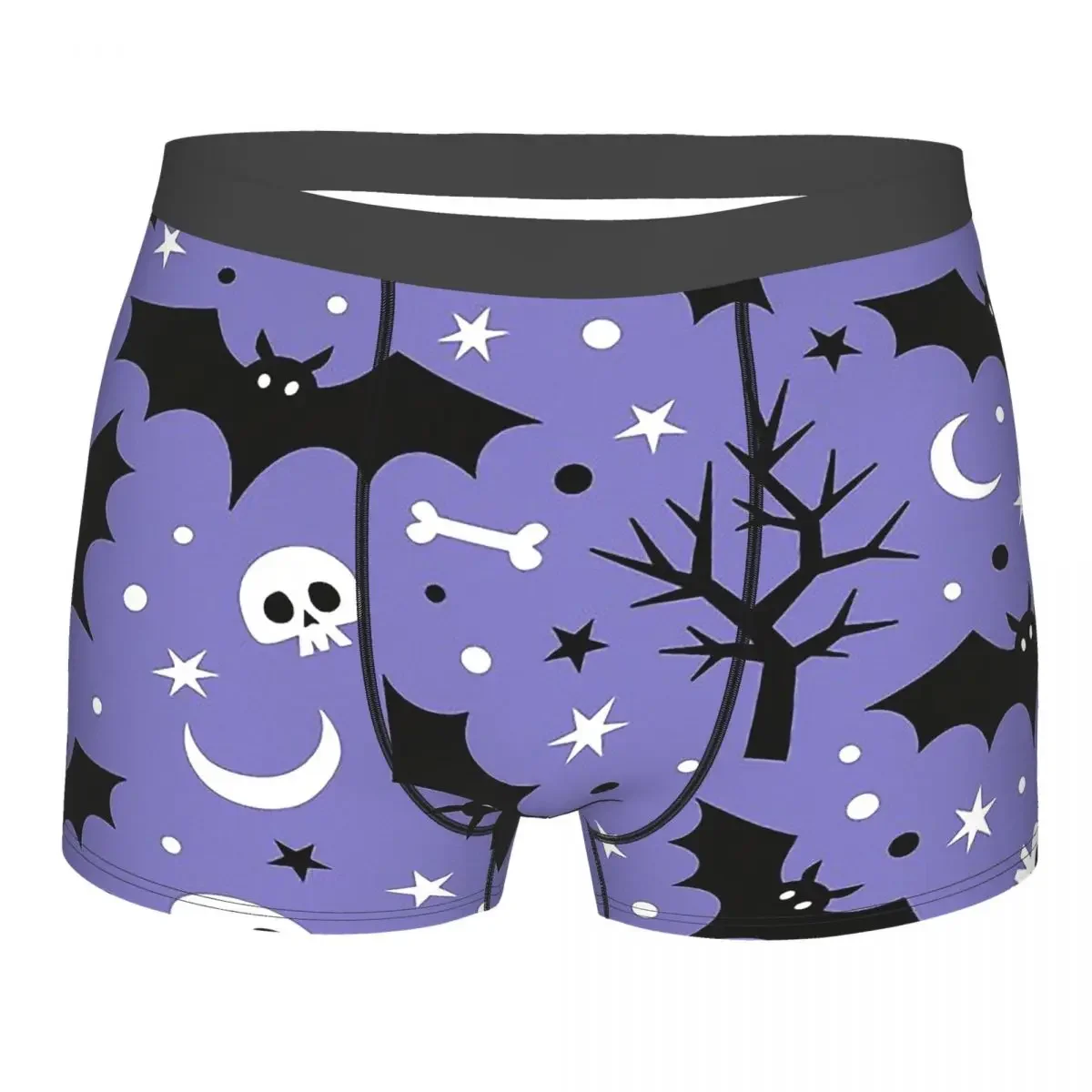 Halloween Trick-or-treating Black Bats Underpants Cotton Panties Men's Underwear Comfortable Shorts Boxer Briefs