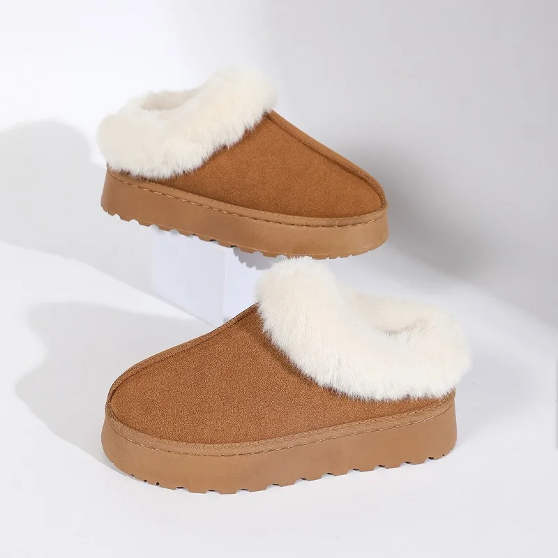 

Женские зимние ботильоны на подкладке из искусственного меха, термонескользящая зимняя обувь, удобные уличные прогулочные ботинки на толстой подошве