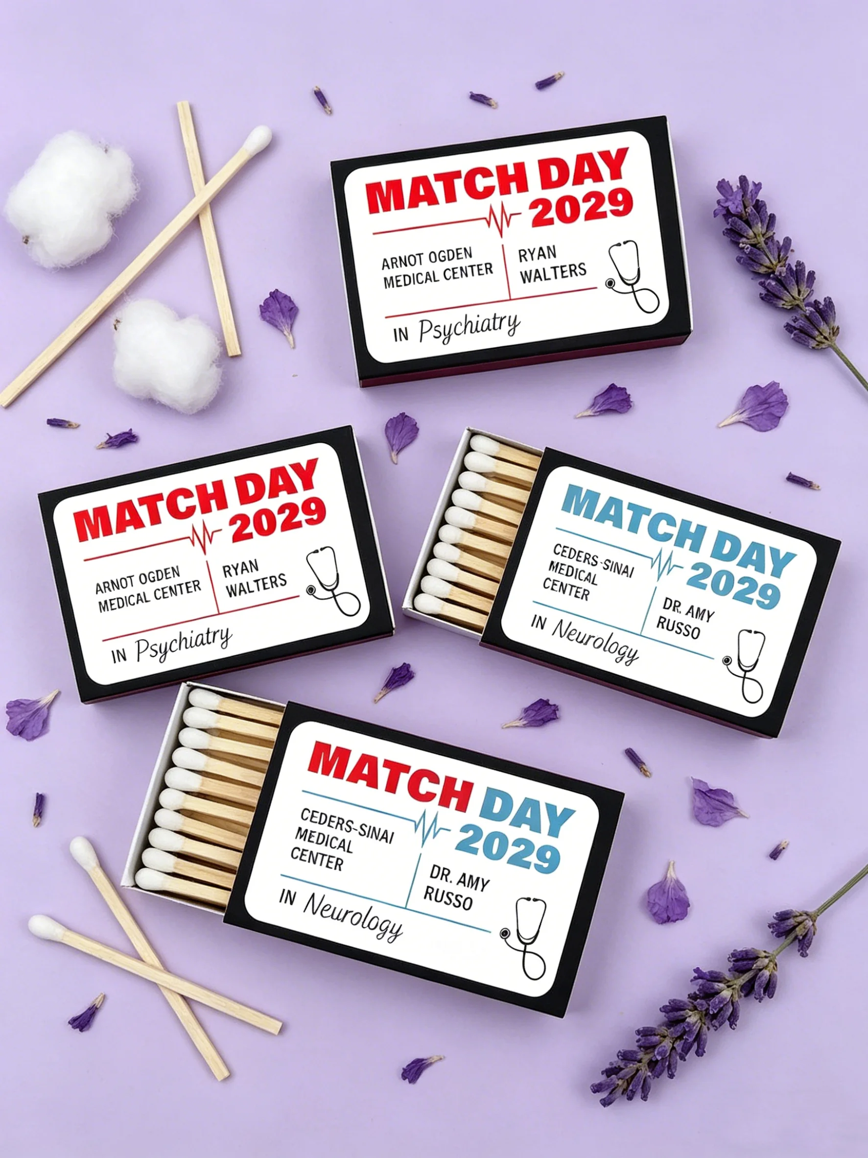 

Персонализированные спички для выпускников клинических программ, индивидуальные спички для студентов-медиков и подарки выпускникам клинических программ