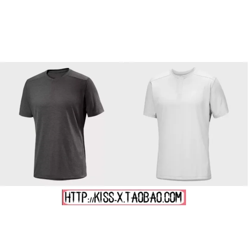 

2026 Summer Outdoor Function Breathable Quick Dry UV Protection Henry Collar Couple Casual Short Sleeve T Shirt Unisex Standa...