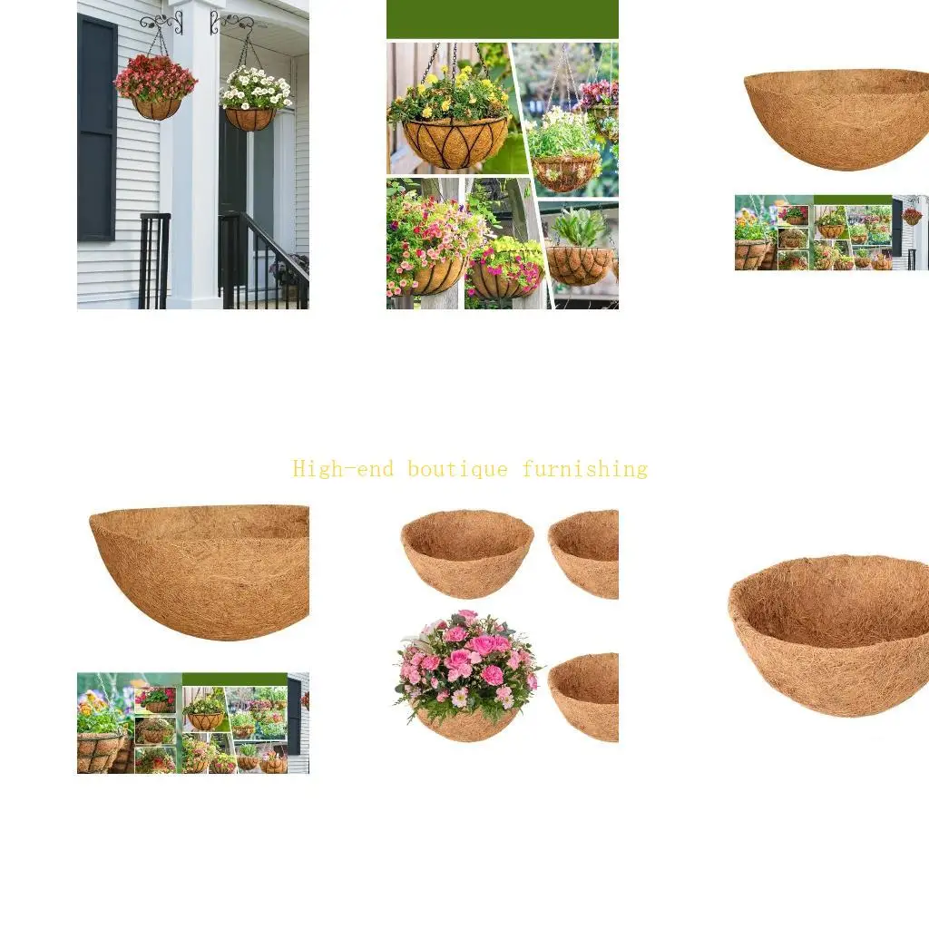 L9NB Fiber Replacement Liner For Plastic Flower Pots Orchid-Flower Pots Balcony-Planting Coconut-Palm Wall Hanging Flower Pot