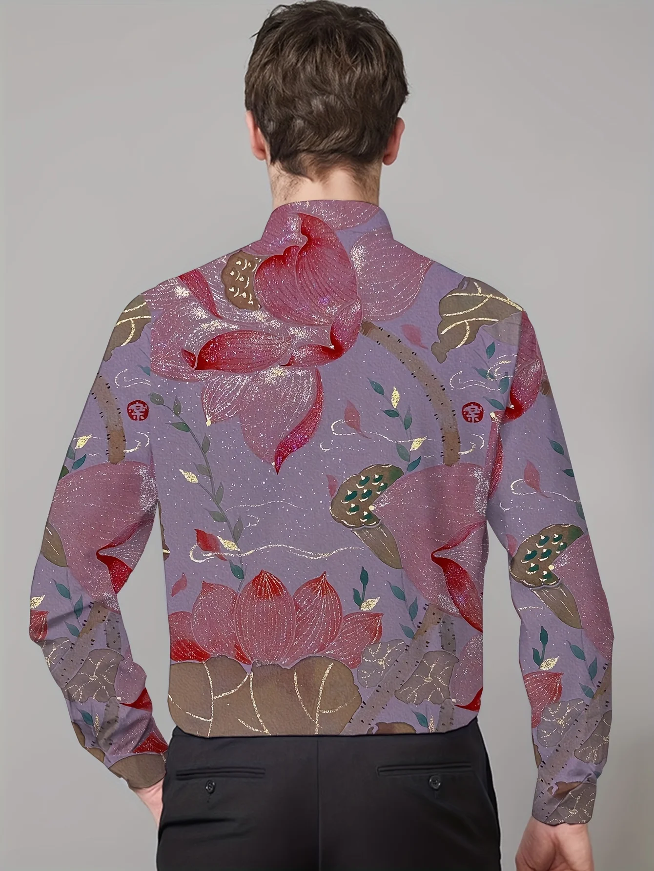 Fashion 3D Printed Geometric Pattern Shirt Casual Street Men's Shirt Simple Design Harajuku Men's Long Sleeve Top