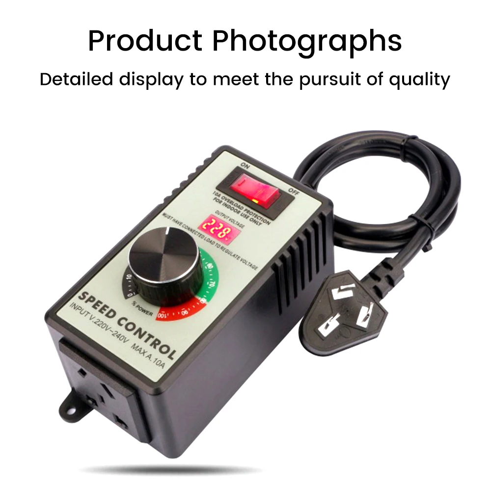 

Electronic Voltage Regulator 110V 220V Motor Speed Controller LED Temperature Light Regulation Power Supply EU US UK AU Plug