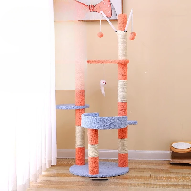 Climbing Cute Cat Scrapers Tree Tower Space Saving High Toys Board Cat Scrapers Accessories Drapak Dla Kota Cat Supplies MR50CS