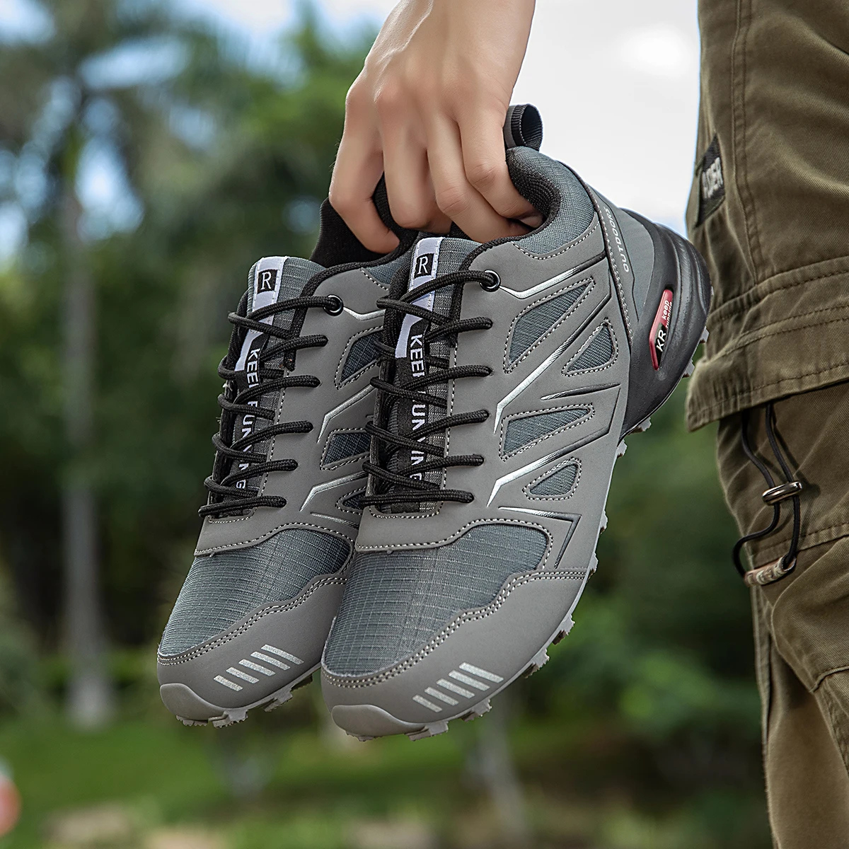 Wasserdichte Herren-Wanderschuhe, atmungsaktives Obermaterial, geeignet für jedes Gelände, Outdoor-Offroad, rutschfest, verschleißfest, Sportschuhe – Detail 20