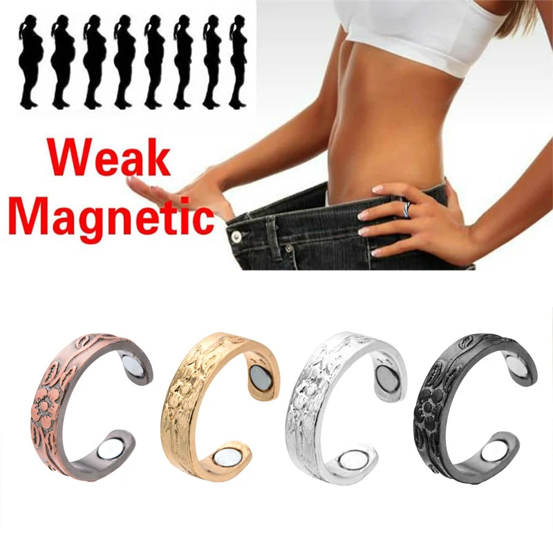 1pc Trendy Punk Magnetic Therapy Weight Loss Rings For Women Men Anti Snoring Ring Power Slimming Burning Fat Health CareJewelry