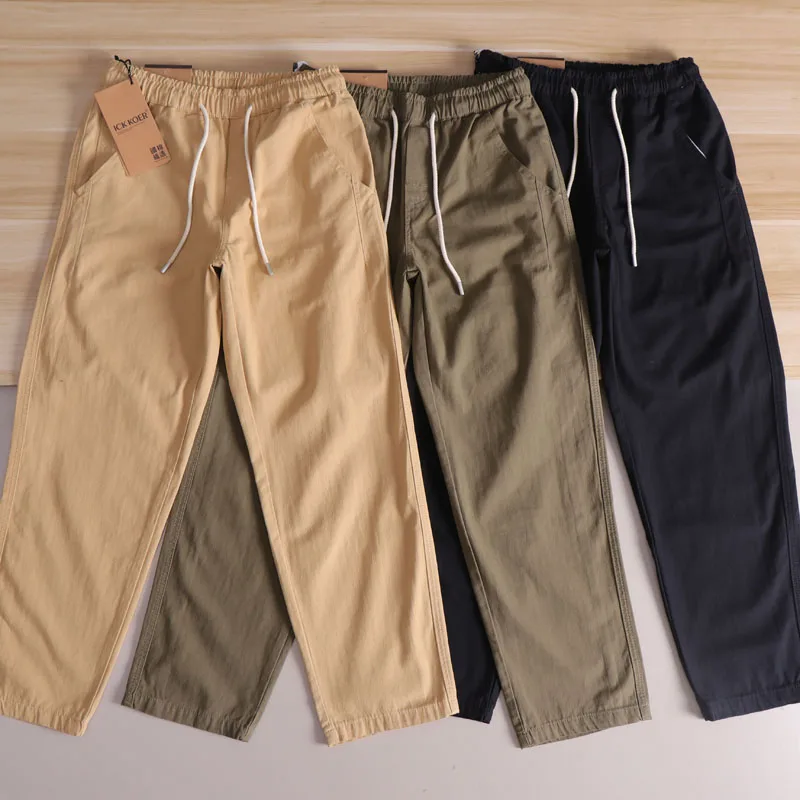

American Sle Khaki Retro Text Pure Cotton Cone aped Casual Pants Men Japanese Sle Pure Color Straight Loose Cone Pants ...