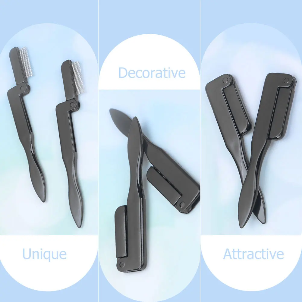 3Pcs Foldable Eyelash Combs Eyebrow Brushes Portable Practical Makeup Tool Eyebrow Lash Grooming Folding Eyelash Combs