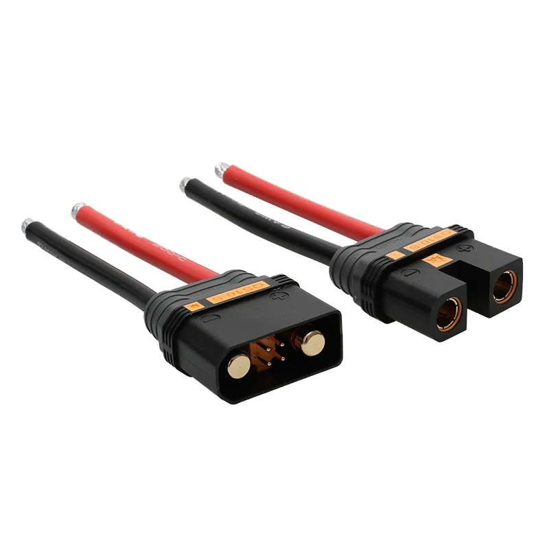 

1Pair RC Agriculture Drone E-bike QS10-S Cable Plug Male Female Power Battery Connector Adapter with 6AWG 100mm Silicone Wire