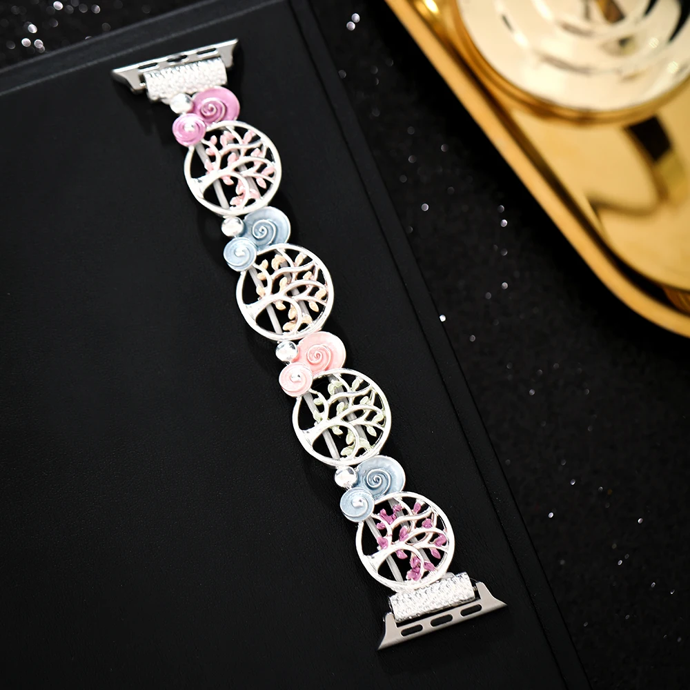 Cinturino elastico da donna per Apple Watch Serie 10 46mm 42mm 9 8 7 6 5 4 3 SE 45mm 41 40 44 38mm Ultra 2 49mm Bracciale a fascia elegante