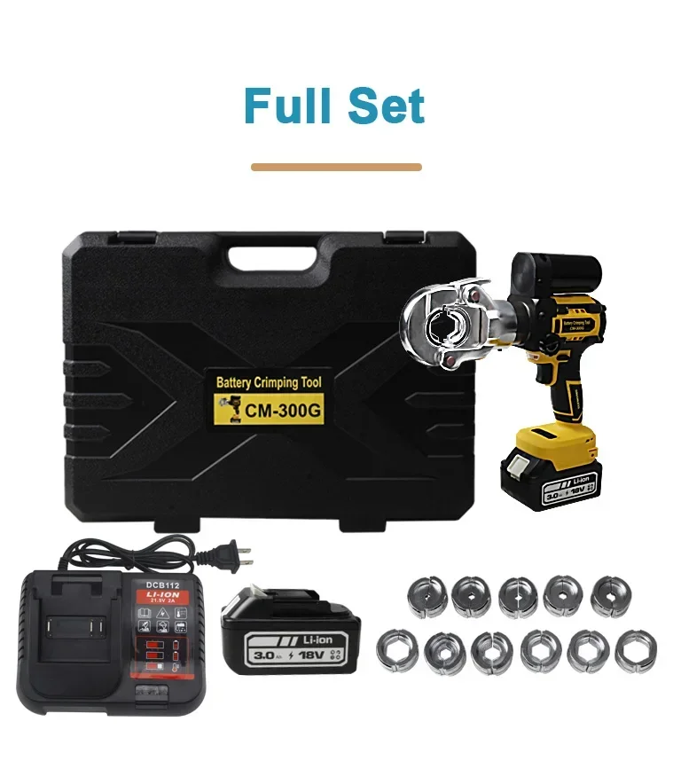 CM-300G   Crimping Tool for Cable Lugs  Crimper Hydraulic Crimping Tool with 2 battery
