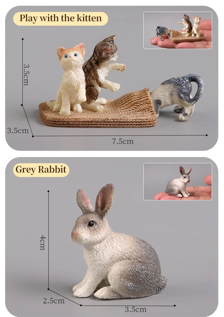 Wild- und Bauernhoftier-Gummifiguren-Set für Kinder Lehrreiche Plastik-Tierfiguren Heimdekoration Kindergeschenk – Detail 11
