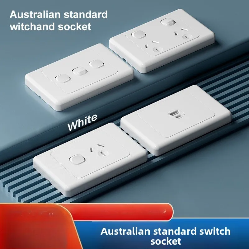 Australian Standard Socket Foreign Trade 118 Type New Zealand Two Open Six Hole Single Bipolar Wall Power Switch Panel