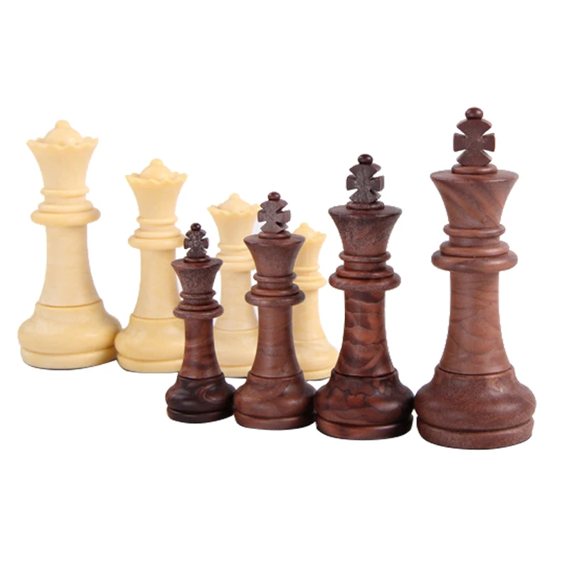 32 Pcs Magnetic Chess Pieces Wood-Plastic Chessman Bottom Flocking Cloth Black White Gold Silver Spare Chess Game Accessories