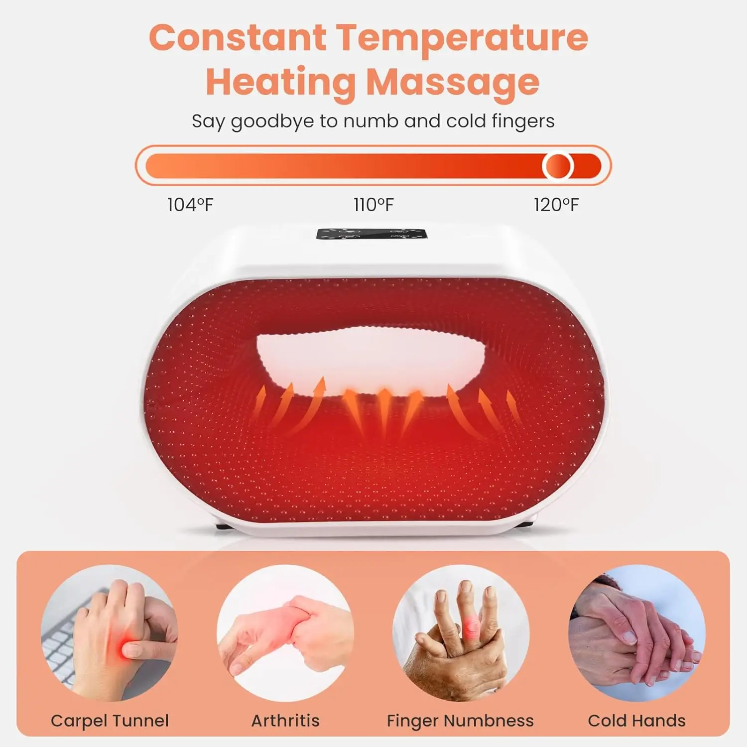 Cordless Hand Massager with Heat & Compression for Arthritis, Carpal Tunnel Relief – Perfect Gift for Men & Women