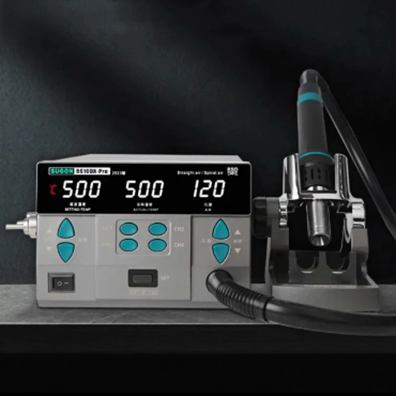 SUGON 8610DX Pro 1000W Hot Air Rework Station Microcomputer Digital Display BGA Rework Station Curved Nozzle Welding Repair Tool