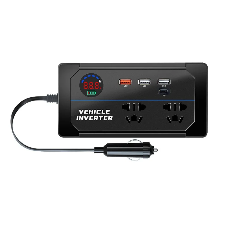 200W Car Power Inverter 12V/24V To 110V 220V Converter Type-C Multi-function Charger Socket 3.1A Fast Charger Car Inverter