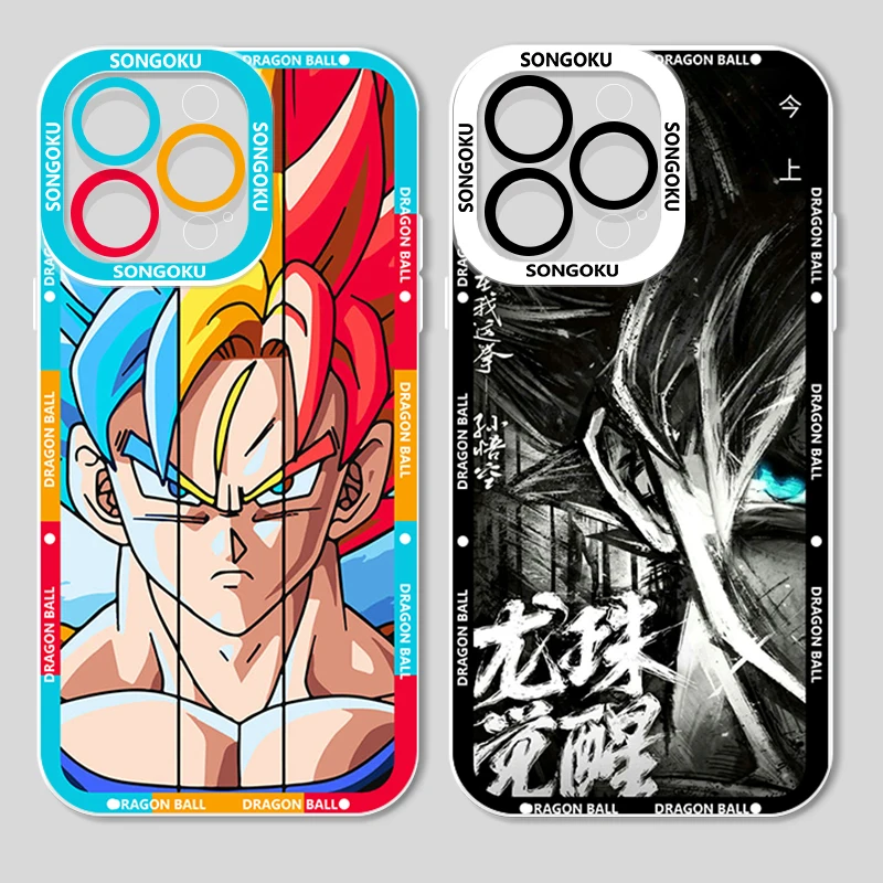 Anime Dragon Ball Son Goku For iPhone 15 14 13 12 11 Mini XS XR X Pro MAX 8 7 6 Plus SE Angel Eyes Transparent Apple Case