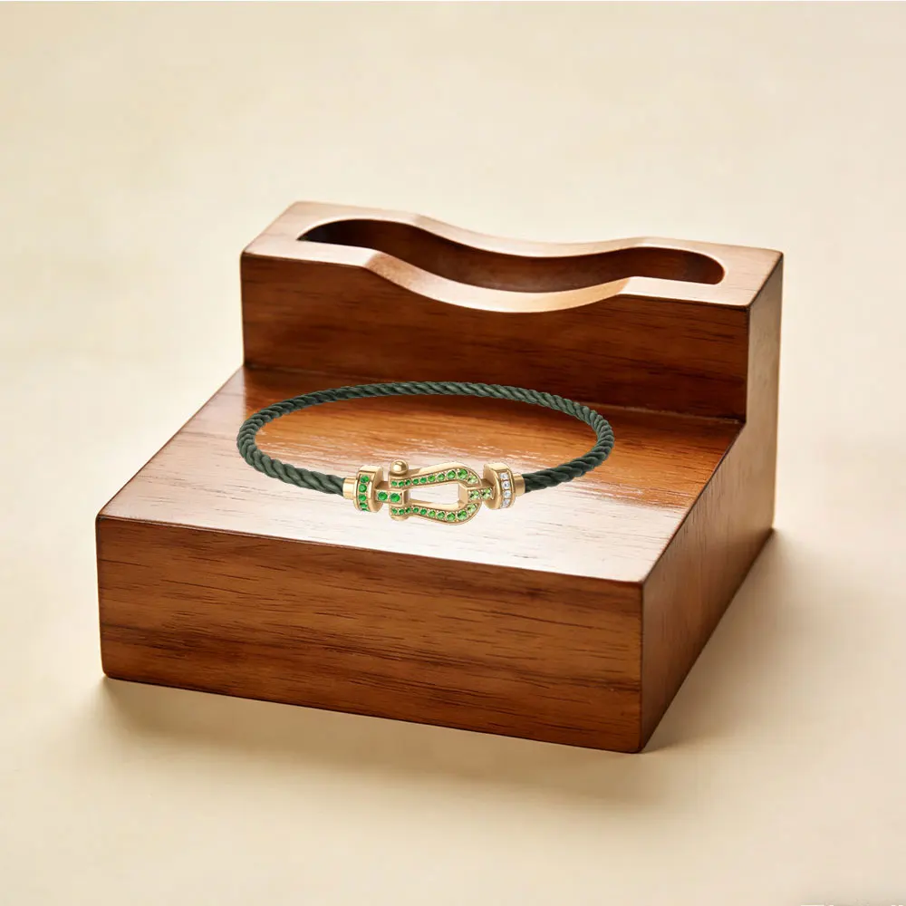 

Medium-sized colored diamond U-shaped horseshoe clasp multi-color bracelet