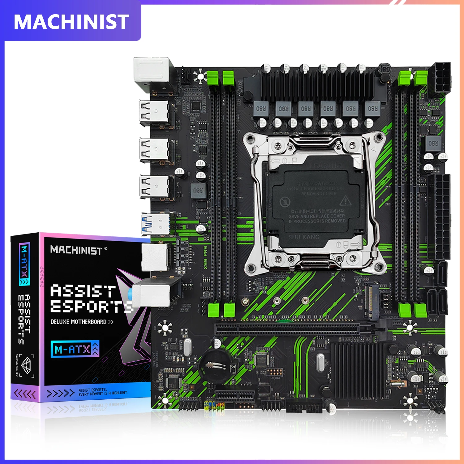

MACHINIST X99 PR9 Motherboard Support Xeon E5 V3/V4 LGA 2011-3 Series CPU DDR4 ECC RAM NVME M.2 USB3.0