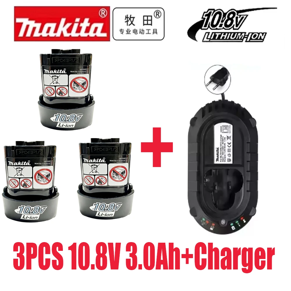 Makita 10,8V Akku 3,0Ah2,0Ah, wiederaufladbarer Ersatz-Werkzeugakku, 10,8V BL1013 BL1020 BL1030 TD090D, DF030D Original Makita