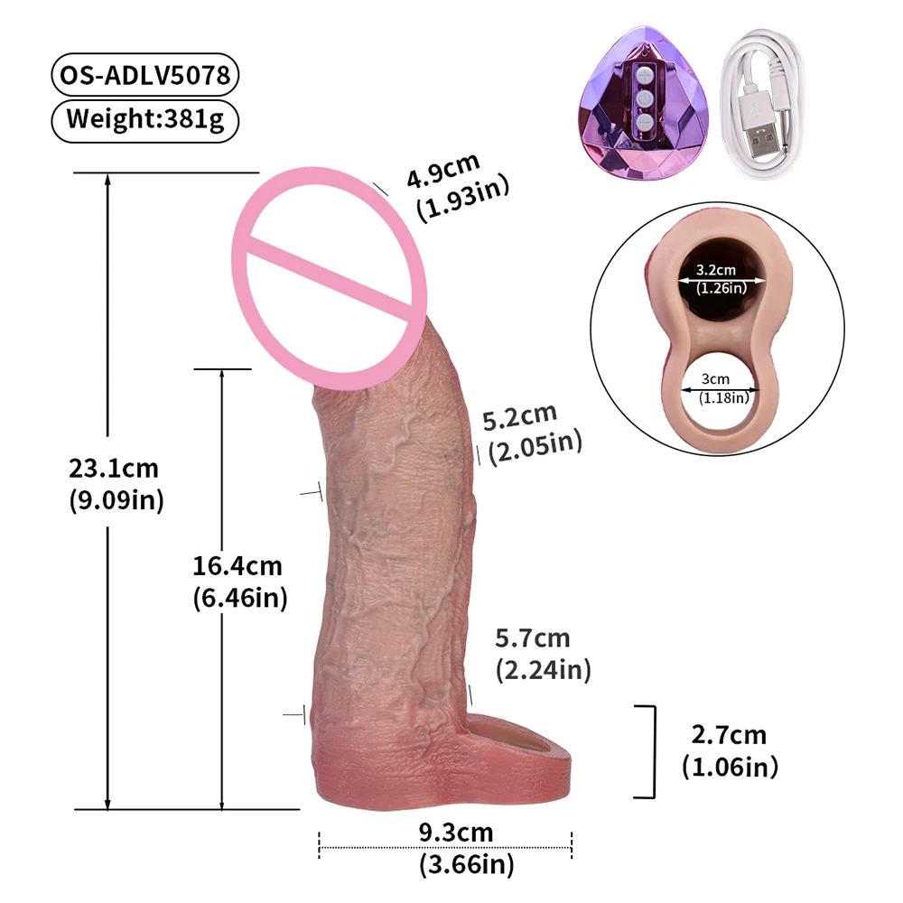 GBAR 10 طرق تهتز القضيب كم غطاء الديك واقعي للغاية سيليكون مدلك الجنس لعب للكبار الرجال متعة مثير متجر #2