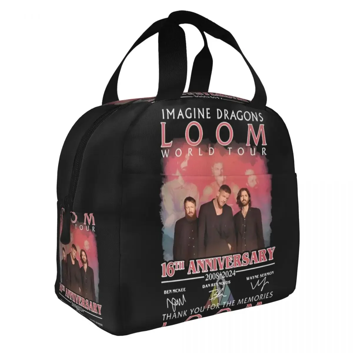 Loom Tour 16th Anniversary 2008-2024 Insulated Lunch Bag Cooler Bag Lunch Container Imagine Dragons Band Lunch Box Tote Handbags