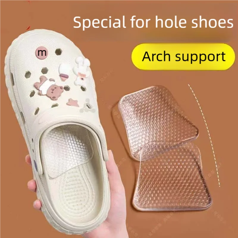 1 Paar Silikon-Halbeinlegesohlen zur Unterstützung des Fußgewölbes, geeignet für Sommersandalen, Crocs und High Heels