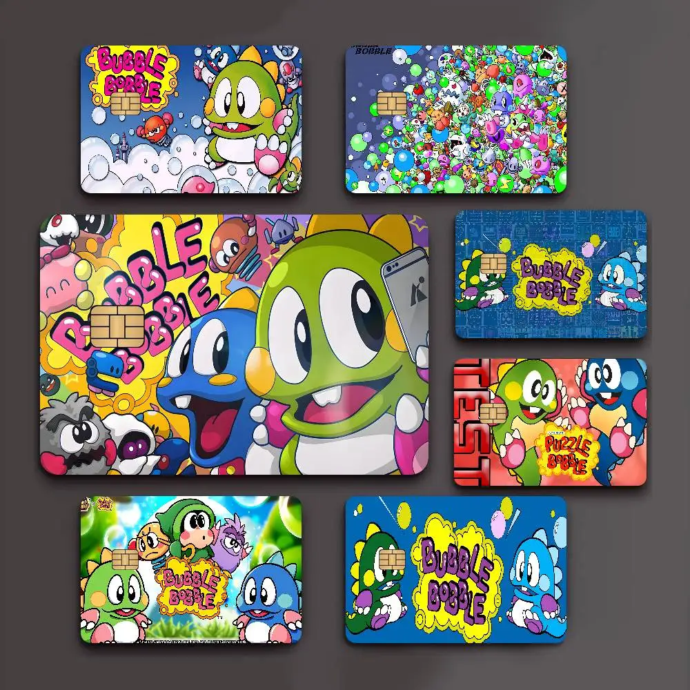 Cartoon Bubble Bobble Anime Cartoon Sticker Film Skin for Credit Card Debit Bank Bus Card