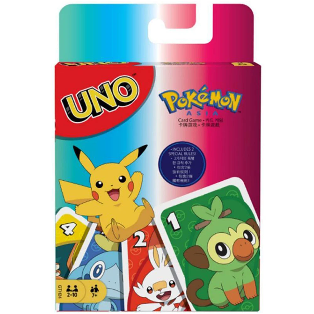 UNO FLIP! Pokemon Board Game Anime Cartoon Pikachu Playing Cards Christmas Card Table Game for Adults Kids Birthday Gift Toy