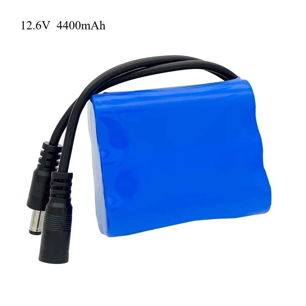 12.6V 4000mAh Li-ion Battery Pack Full Capacity with BMS & Charger, Safe 18650 Rechargeable Battery for DIY, E-bike, Solar Light