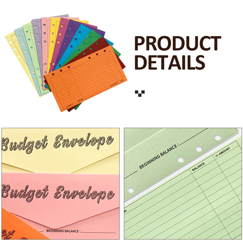 

12 Pcs Budget Cash Envelopes System Planner Money ganizer Portable Personal Use Financial Tracking Sheets Sulfur Paper Envelopes