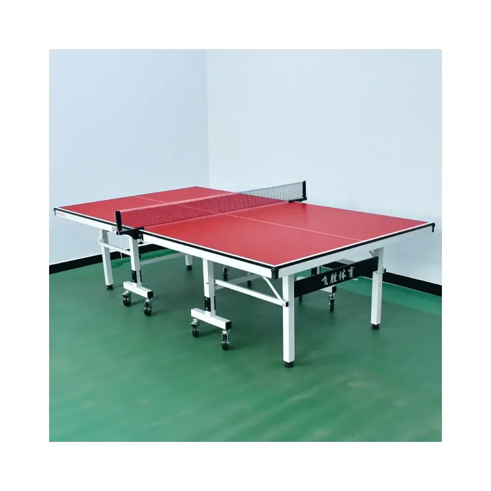 2026 Factory Direct Sale 25mm Red Foldable Movable Table Tennis Tables