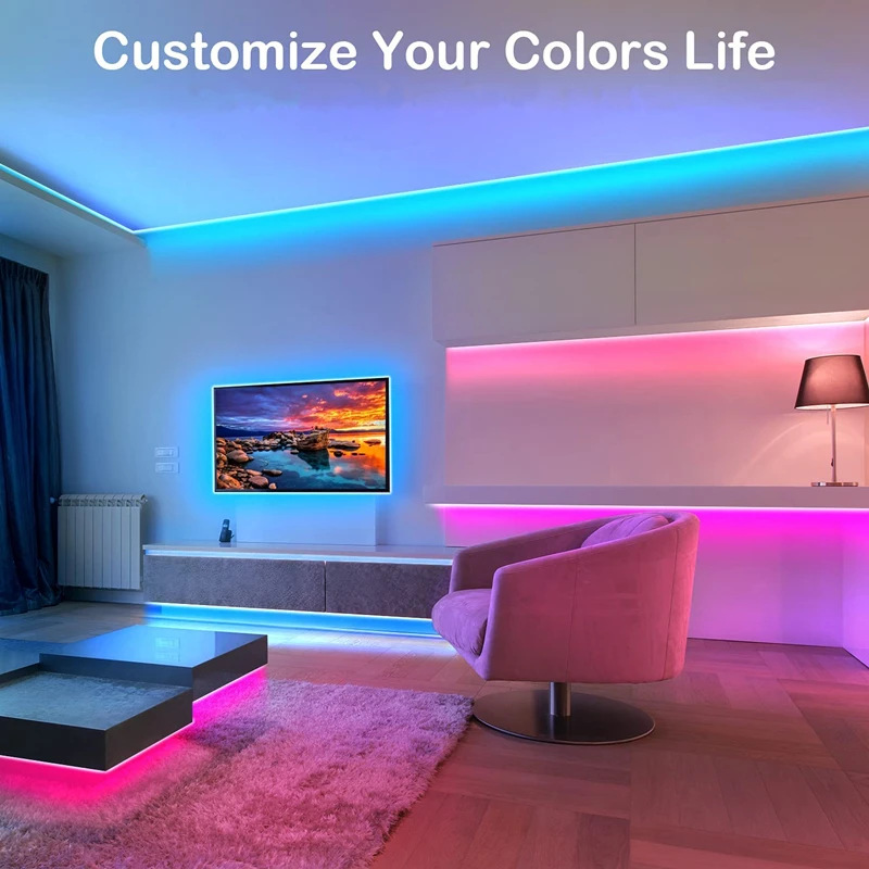 Tira de luces LED para decoración de habitación, nuevo Control USB Bluetooth de 44 teclas para cinta LED RGB Color 5050 para música, TV, PC,