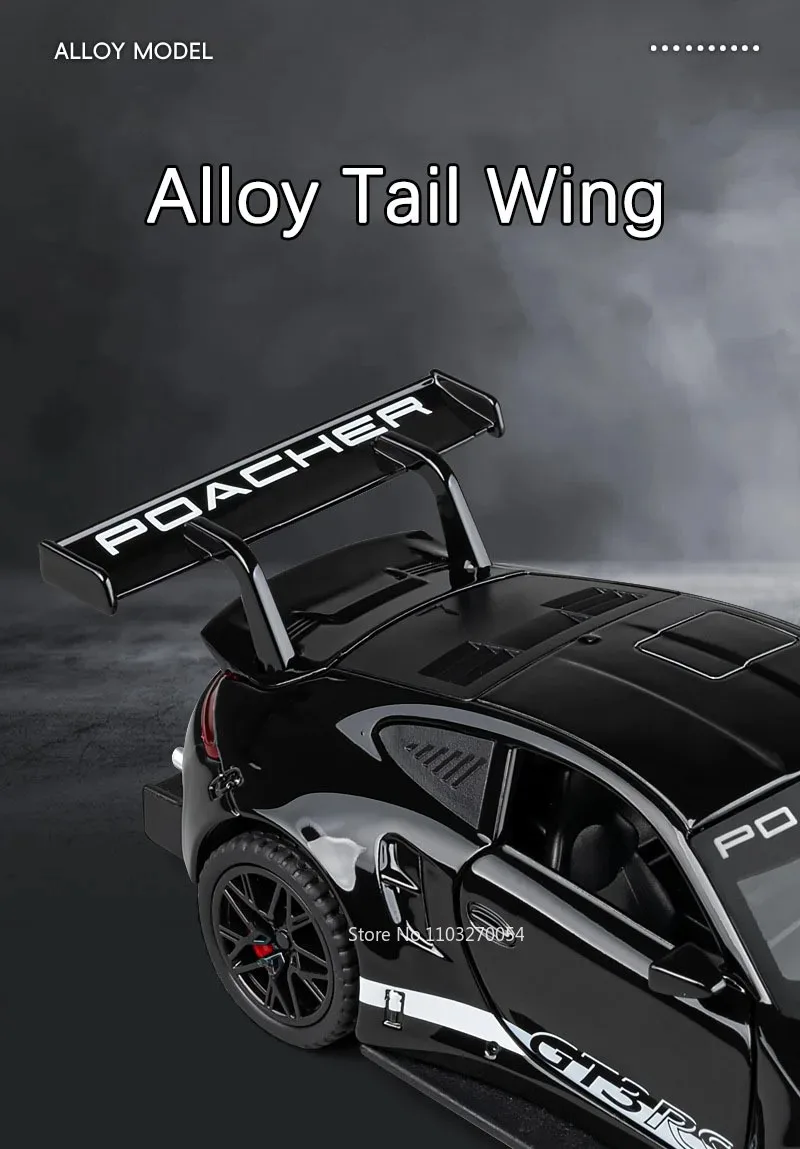 1:32 911 GT3 RS Macan Legierung Sportwagen Druckguss Modell Spielzeug Ornament Türen Geöffnet Sound Licht Zurückziehen Fahrzeuge Kinder Festival Geschenk – Detail 6
