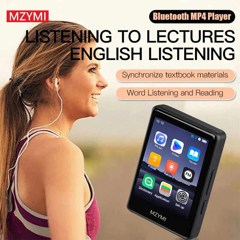 MZYMI Portable Bluetooth MP4 Player S18 Hifi Sound Music 2.4 Inch Touch Screen MP3 Walkman Support Card Built-in Speaker