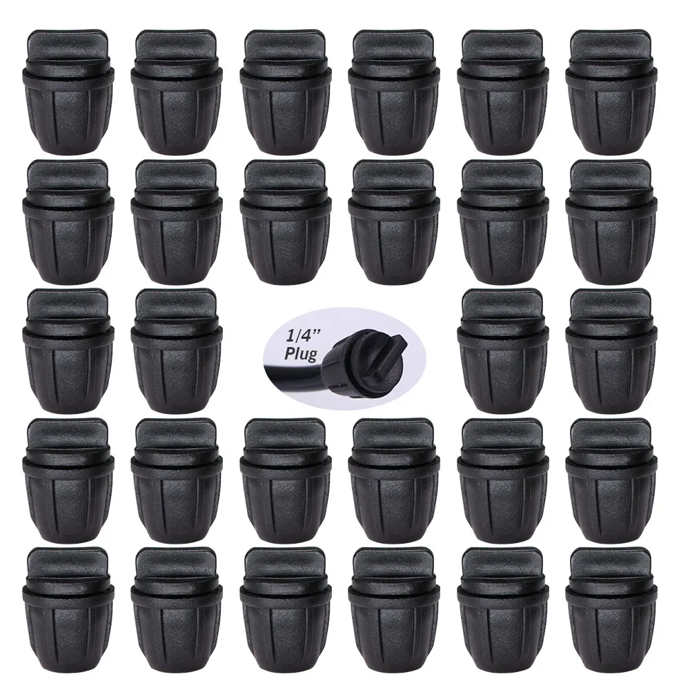 New Locking 4/7mm Hose End Plug 1/4'' Tubing Water Stop Jiont for Home Garden Irrigation System Connector Drip Pipe Fittings