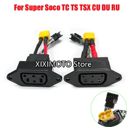 Lithium Battery Connector Charger Socket Line Circular Line Square For Super Soco TC TS TSX CU DU RU Body Charging Plug