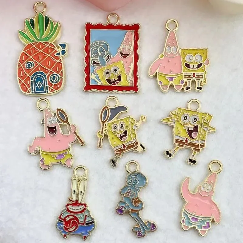 10pcs Alloy Drip Oil Charm Cartoon Anime Enamel Charms Cute Earring DIY Keychain Bracelet Pendant Jewelry Accessories for Making