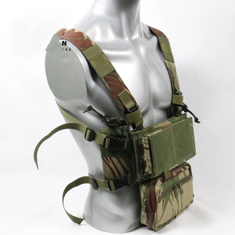 RHODESIA Camouflage 500D Nylon Tactical Modular Chest Rig Set Tactical Vest Adjustable