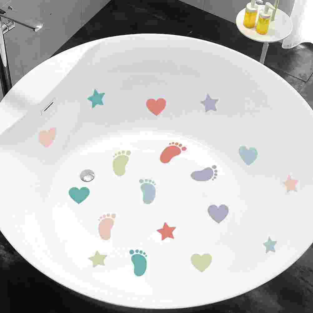 12 Sheets Sticker Footprint Floor Stickers Bathroom Decor Non-slip Bathtub Pvc Decorative