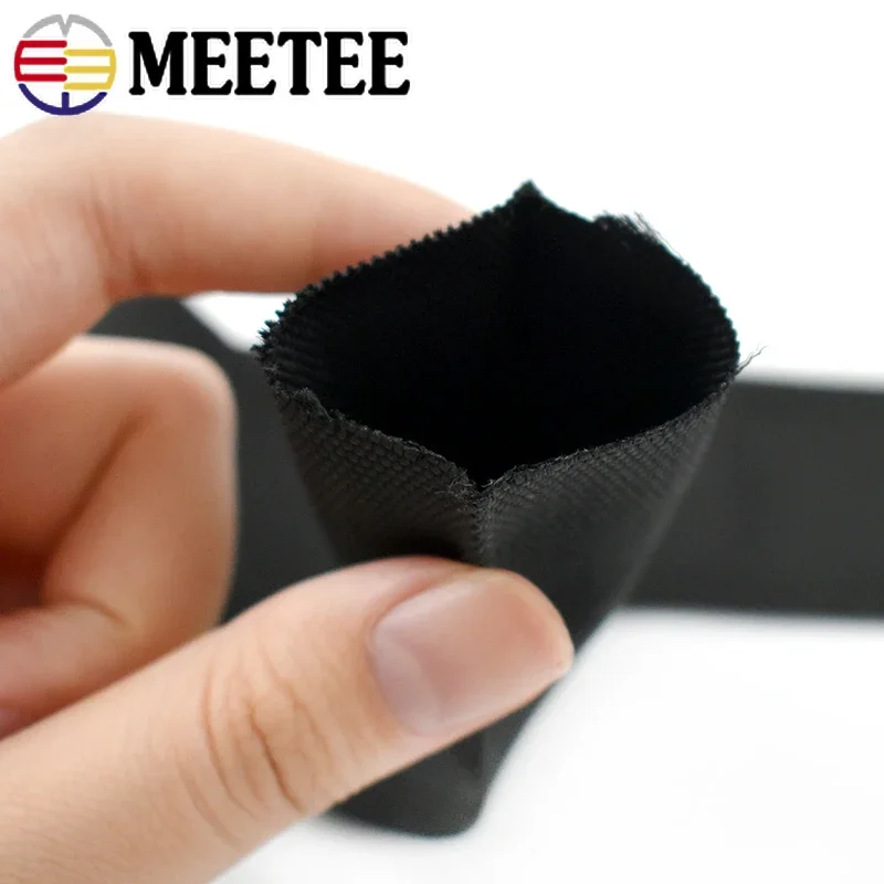 5Meters 25-50MM 1.6mm Thick Nylon Webbing Tapes Black Double-layer Ribbon Backpack Strap Band DIY Bag Garment Sewing Accessories